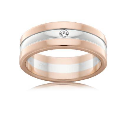 9ct Multitone Gents Diamond