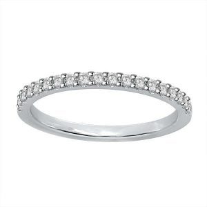 18ct White Gold Fine Claw Set Wedding Ring with brilliant cut diamonds