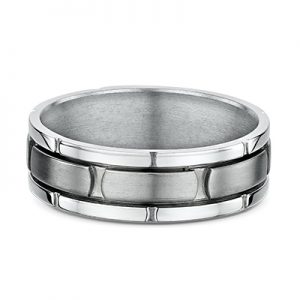 titanium and white gold gents wedding ring
