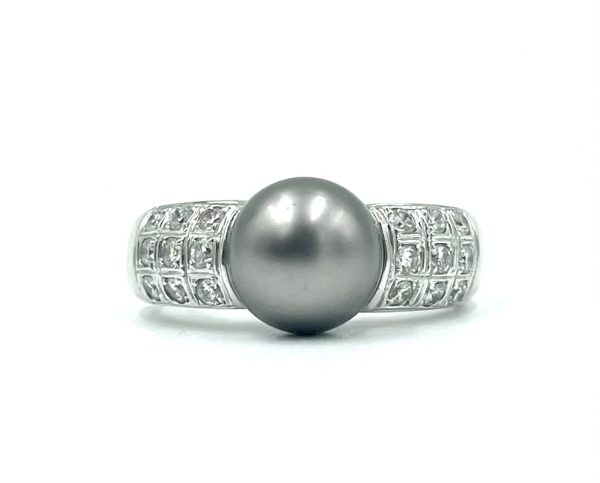 tahitian pearl and diamond ring