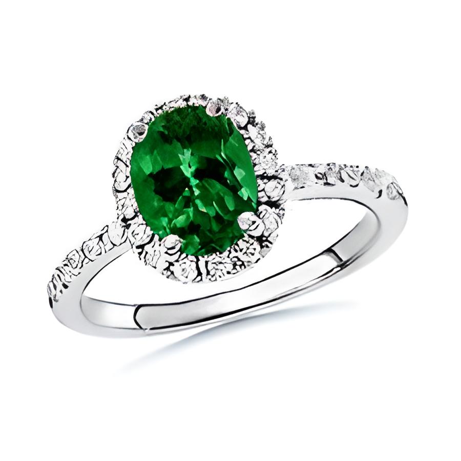18ct White Gold Emerald