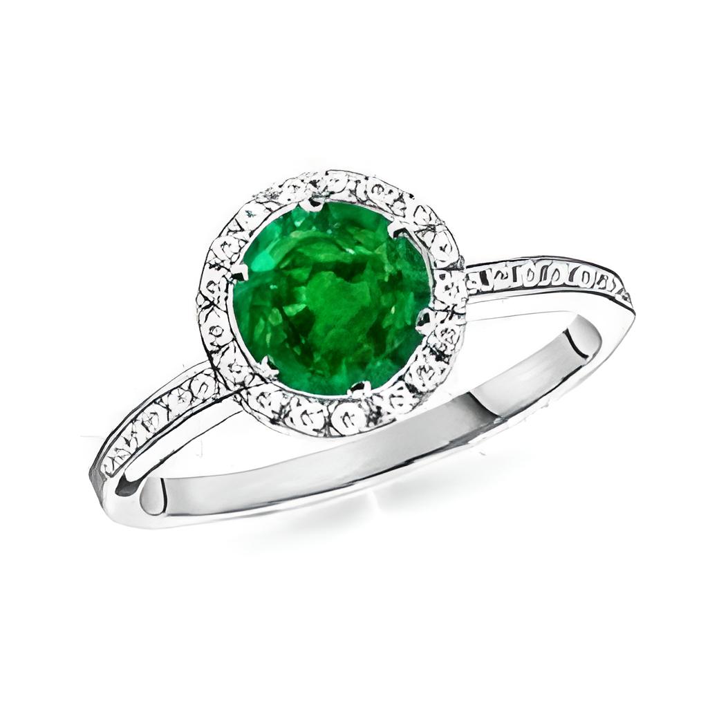 18ct White Gold Emerald