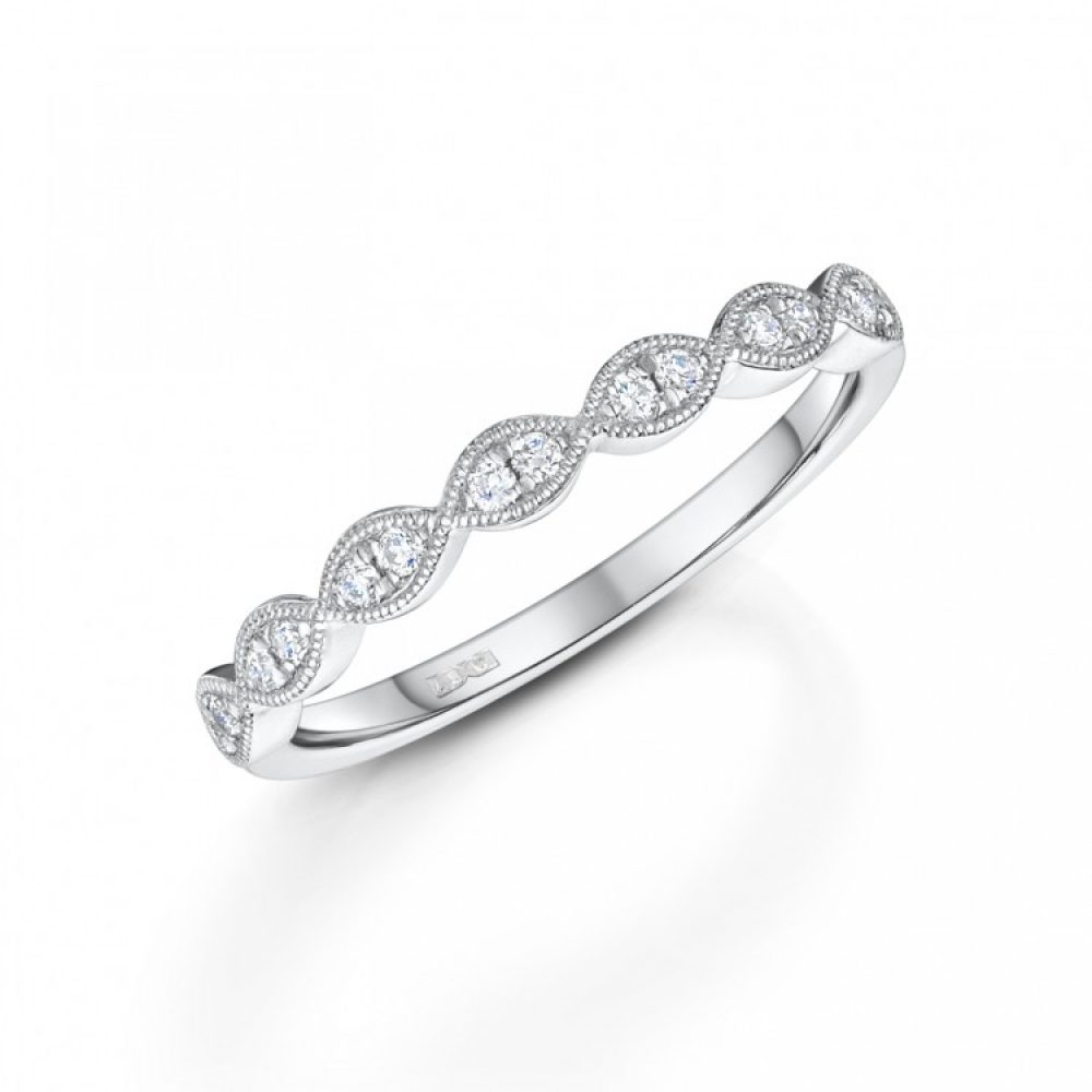 18ct White Gold Miligrain