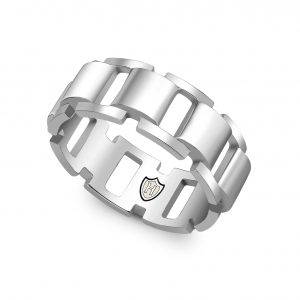 Hoxton mens silver chain ring