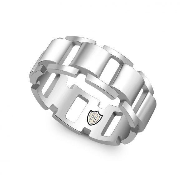 Hoxton mens silver chain ring