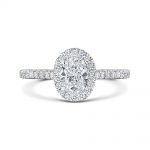 18ct White Gold Oval in Halo Design Engagement ring.