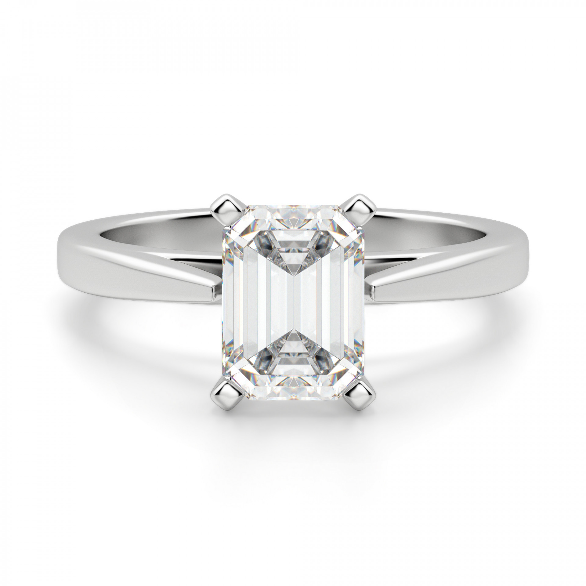 Emerald Cut Diamond Solitaire