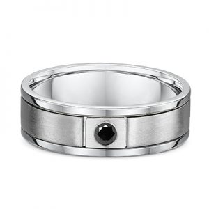 White Gold Black Diamond Set Wedding Ring