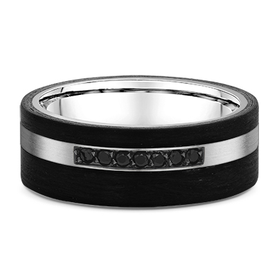 9ct White Gold Black