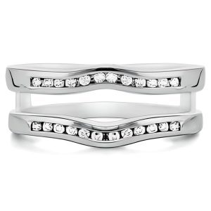 18ct White Gold Princess Cut Diamond Wedding Ring- J199318ct White Gold Mirror Set Diamond Wedding Ring FJ8717 18ct White Gold Diamond Split Channel Set Shaped Wedding Ring