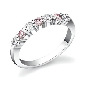 18ct White Gold Diamond And Pink Sapphire Ring FJ0064.