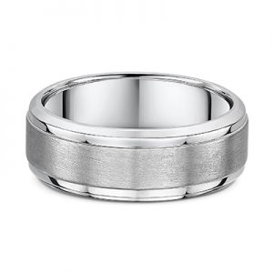 brushed and polished wedding ring