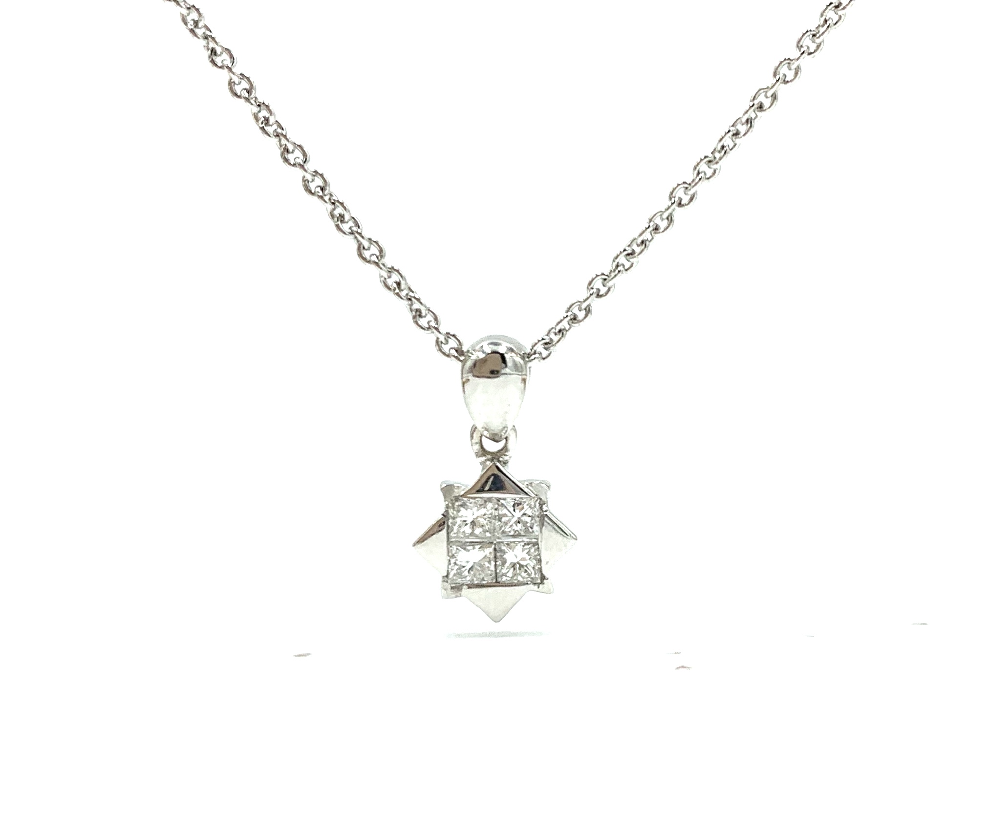 18ct White Gold Squared