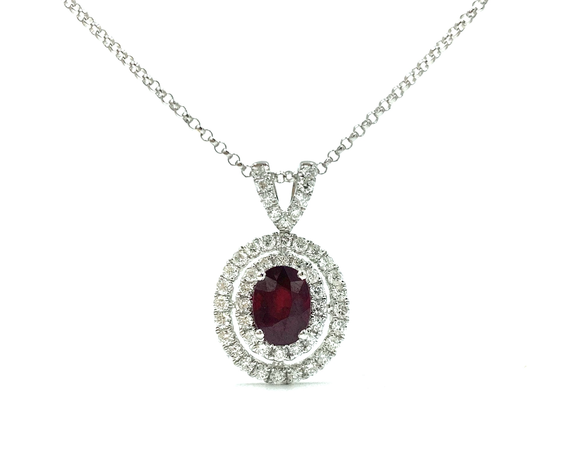 18ct White Gold Double