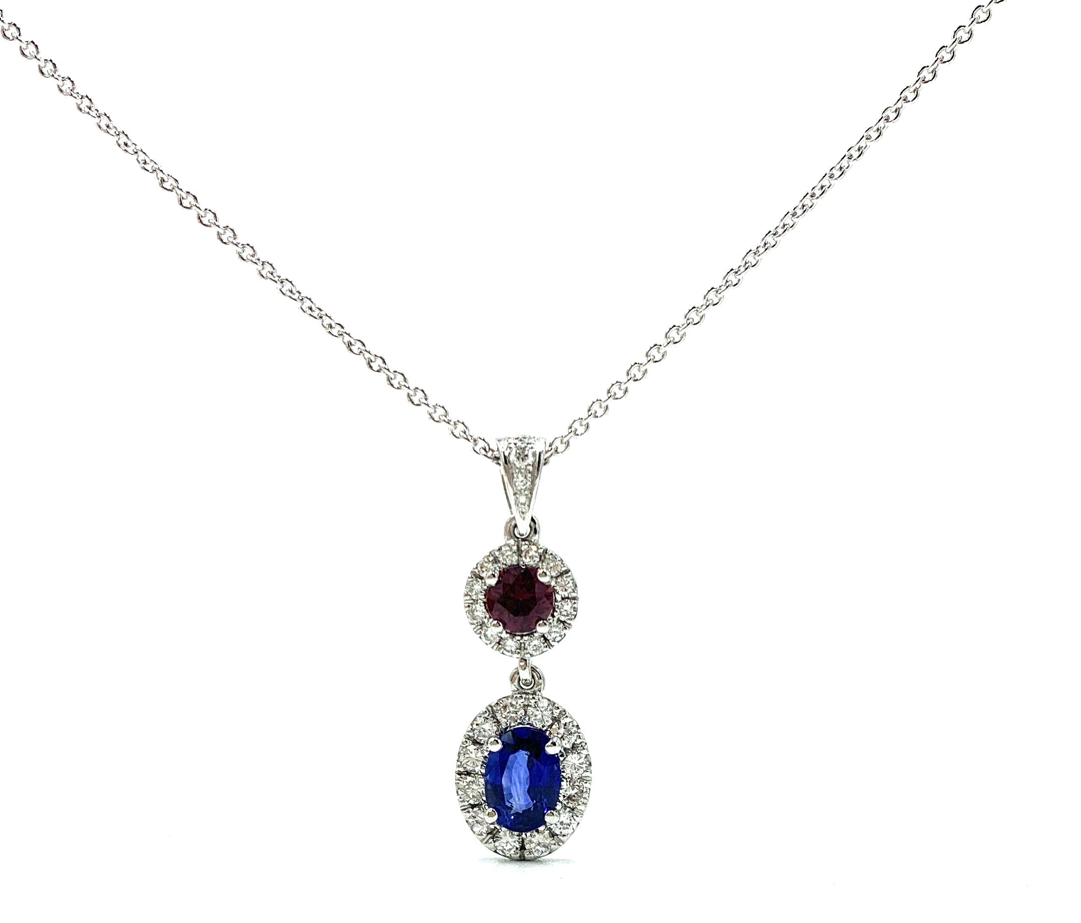 18ct white gold double