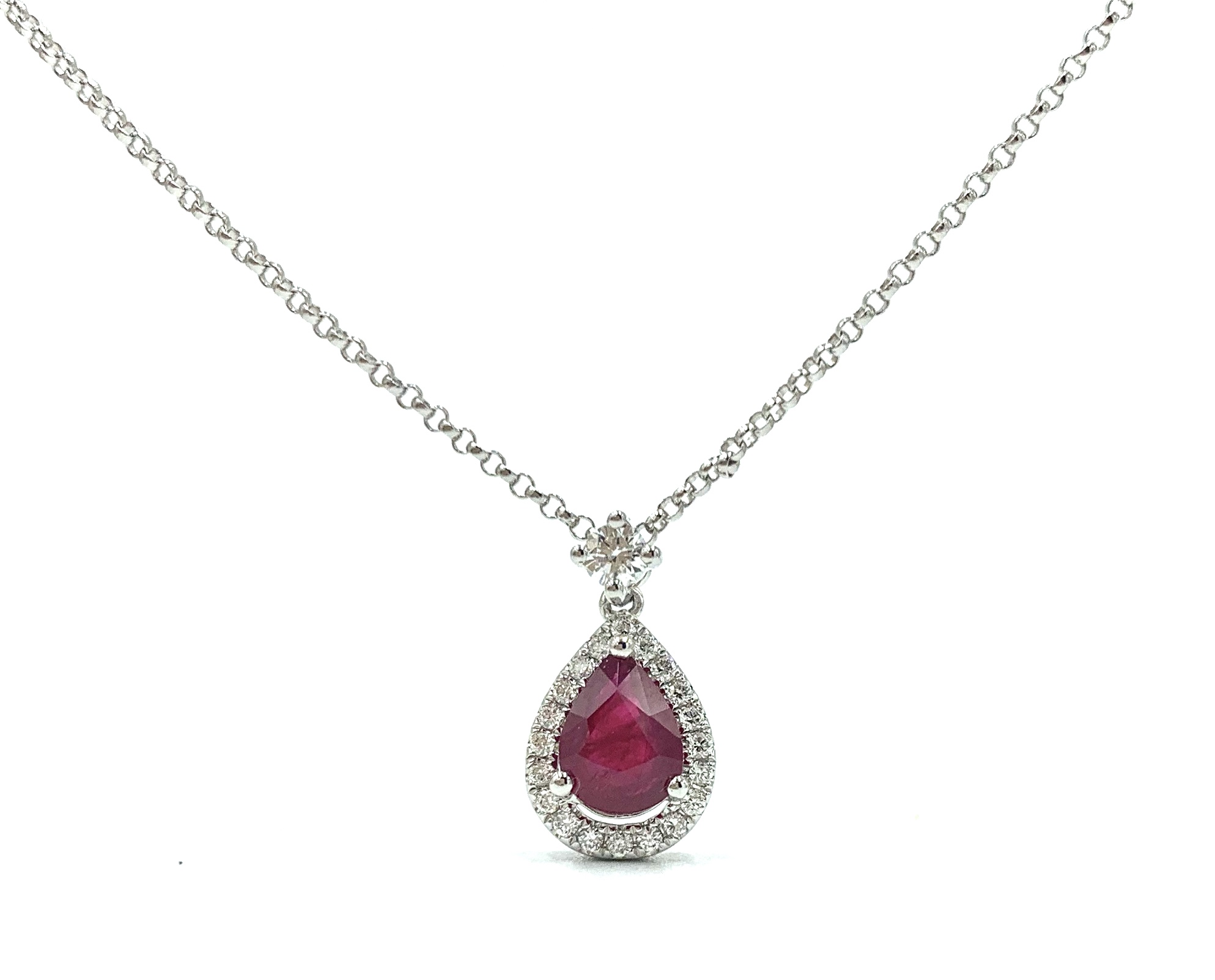 18ct White Gold Pear