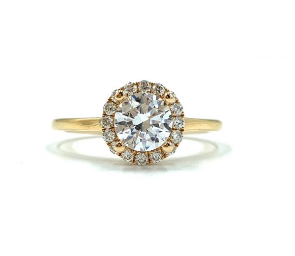 Brilliant Cut Diamond Ring With Pear Shape Sides – FJ2489Pear Shape and Side Brilliant Cut Diamonds Engagement Ring -(D)25025 Brilliant Cut Halo Diamond Ring -(D)23563
