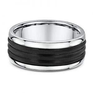 carbon fibre and white gold wedder
