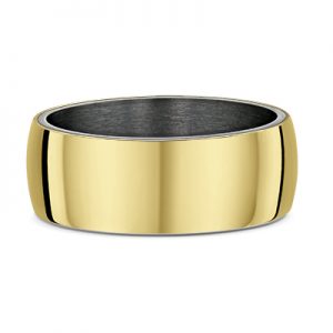 9ct Yellow Gold And Tantalum Style Wedding Ring
