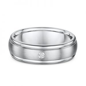 brushed and polished diamond set wedder