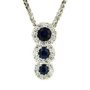 halo sapphire drp pendant