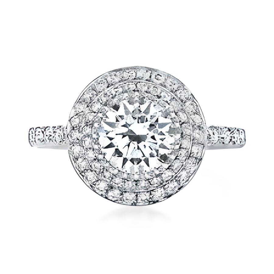 Double Halo Diamond Engagement