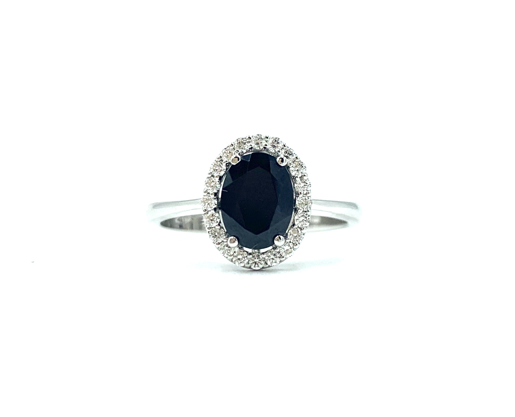 Oval Black Spinel Halo