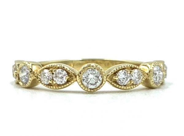 18ct Yellow Gold Diamond Set Wedding Ring