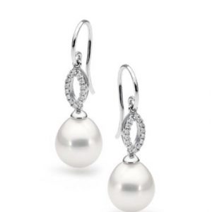 Allure pearl drop and diamond earrings