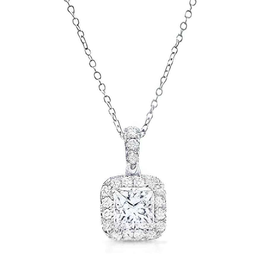 18ct White Gold Cushion