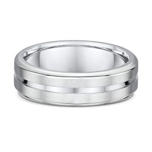 double ridge wedding ring brushed and polished