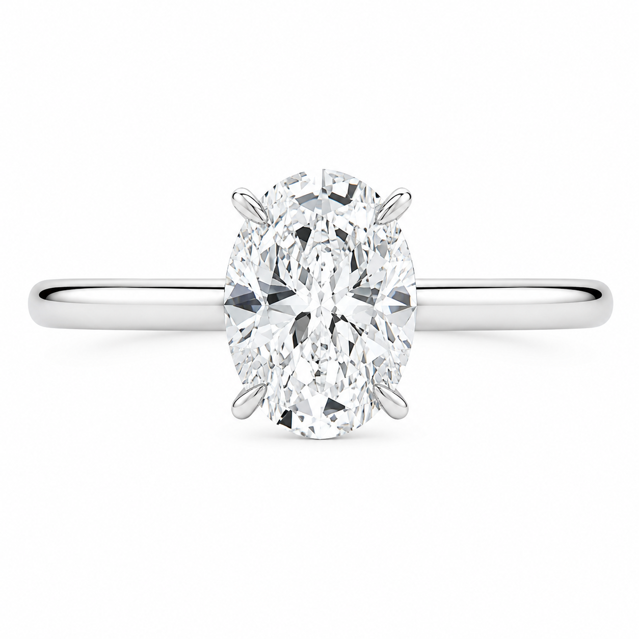 Oval Solitaire Engagement Ring-FJ2003