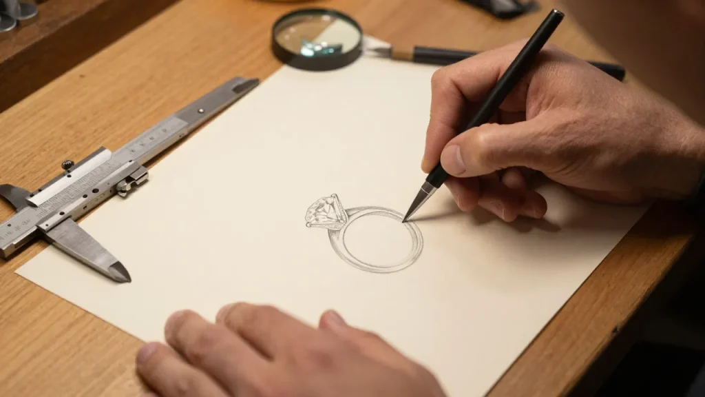 Custom engagement ring design process Melbourne
