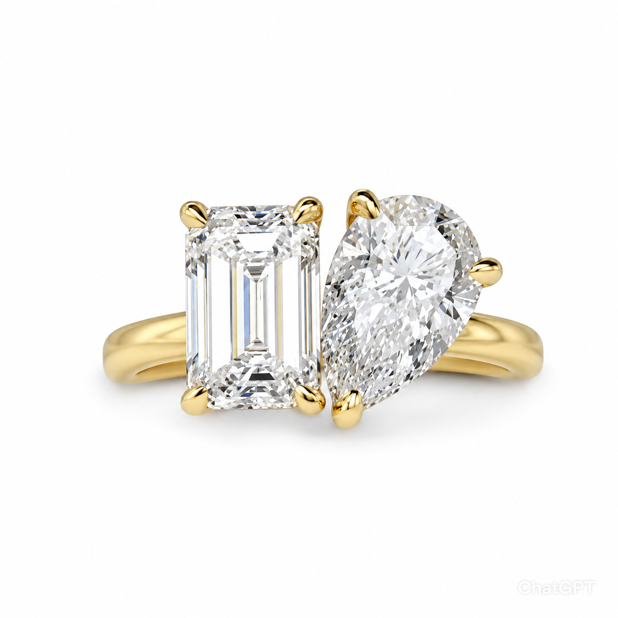 Double diamond Engagement ring