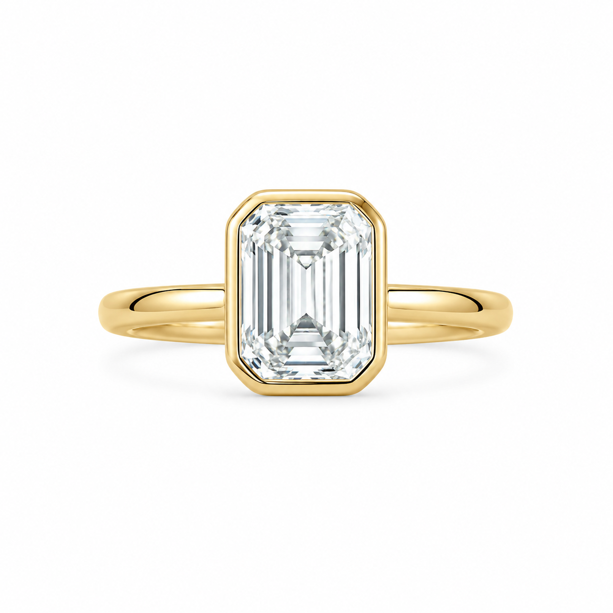 Emerald Cut Bezel Set